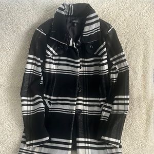 2/$15 Iz Beyer black & white pea coat medium
